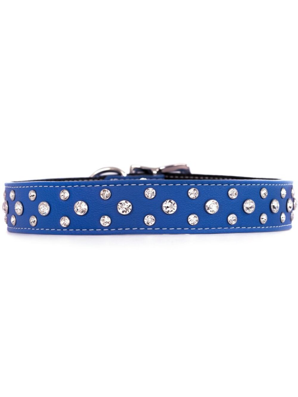 Swarovski Crystal Italian Leather Dog Collar (Like New) - Size 26